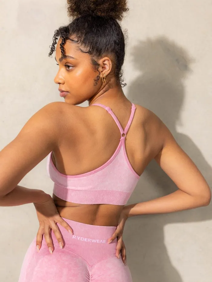 Ryderwear Stonewash Seamless Sports Bra 8211 Pink Stonewash Women Sports Bras
