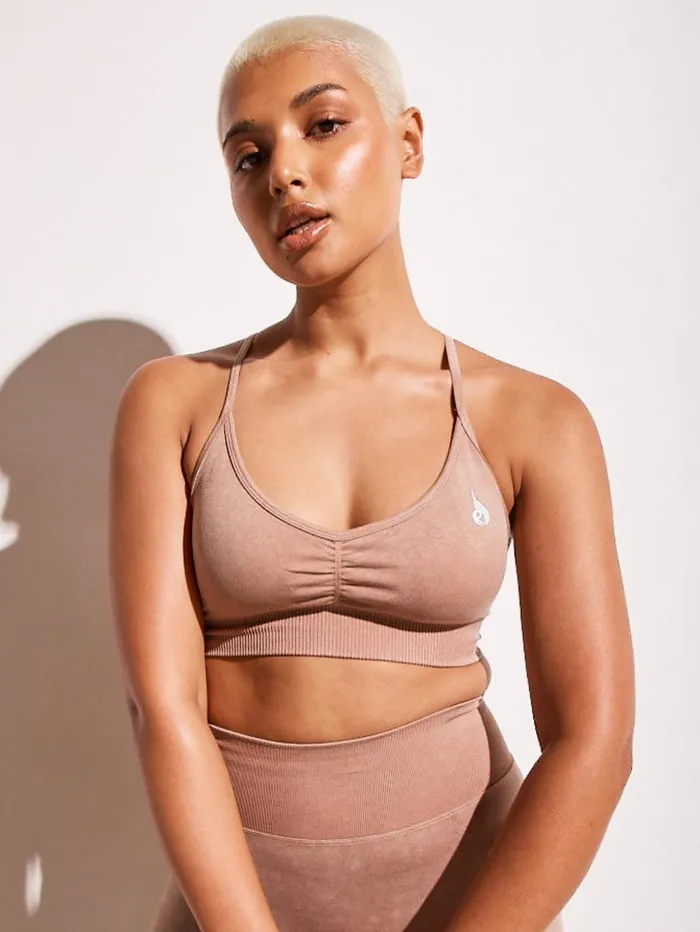 Ryderwear Stonewash Seamless Sports Bra 8211 Tan Stonewash Women Sports Bras