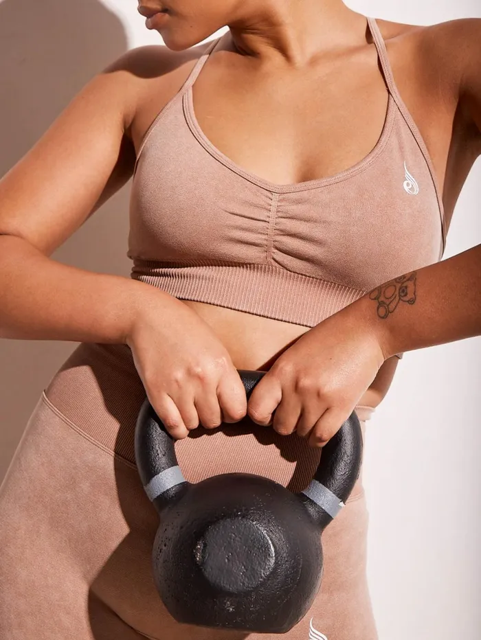 Ryderwear Stonewash Seamless Sports Bra 8211 Tan Stonewash Women Sports Bras