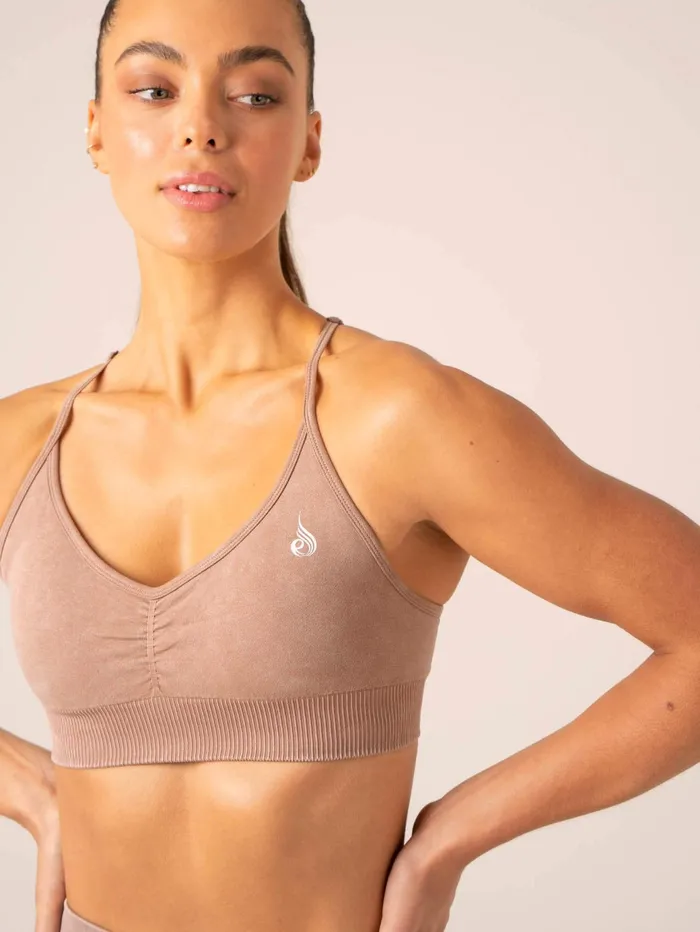 Ryderwear Stonewash Seamless Sports Bra 8211 Tan Stonewash Women Sports Bras
