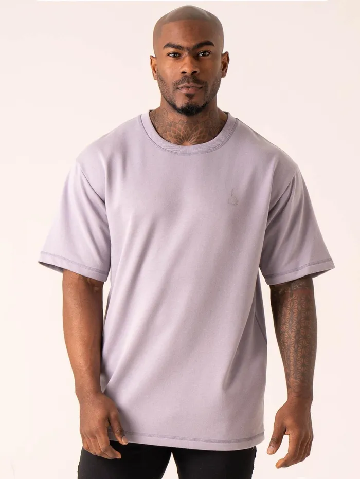 Ryderwear Throwback Oversized Fleece TShirt 8211 Lavender Men Tops