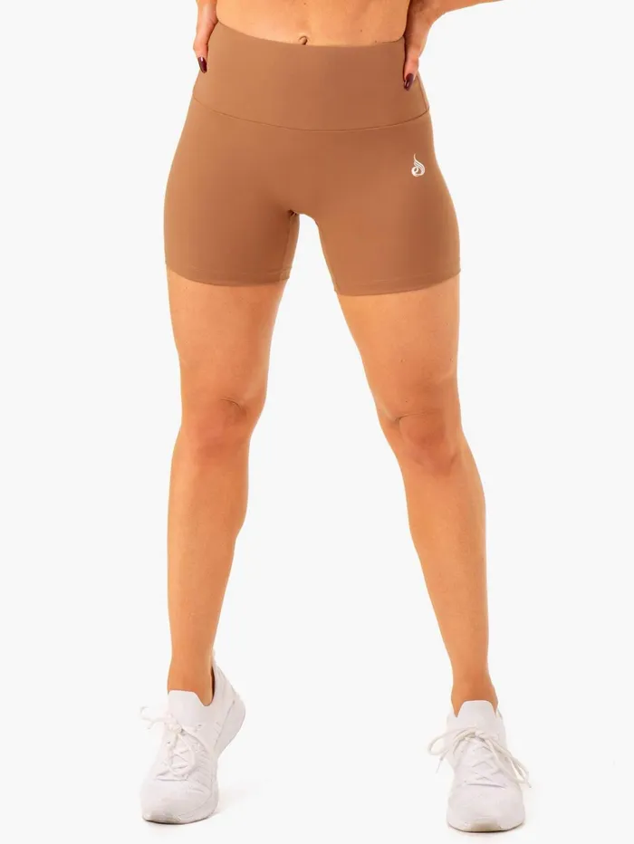 Ryderwear Vital Mid Length Scrunch Shorts 8211 Mocha Women Gym Shorts