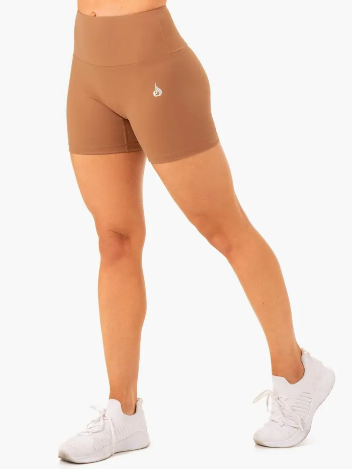 Ryderwear Vital Mid Length Scrunch Shorts 8211 Mocha Women Gym Shorts