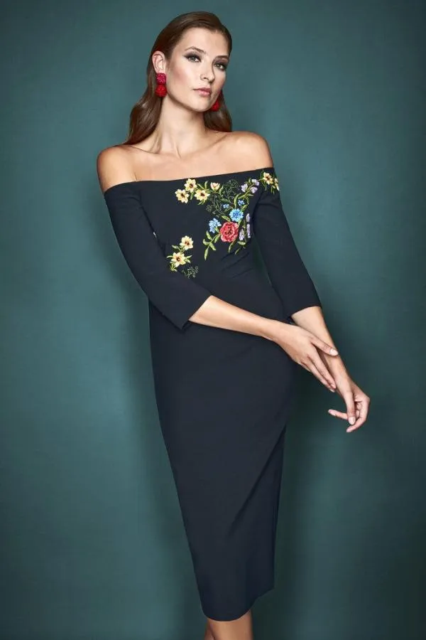 Sachin and Babi Fatima Dress 8211 Noir Bouquet Noir Bouquet Women Sheath