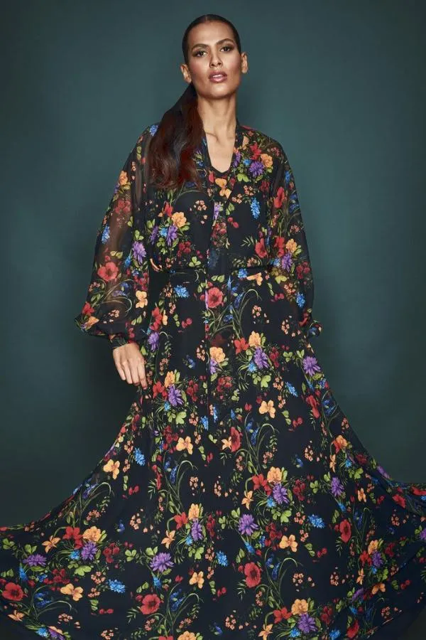 Sachin and Babi Juno Skirt 8211 Noir Wildflower Noir Wildflower Women Matching Sets