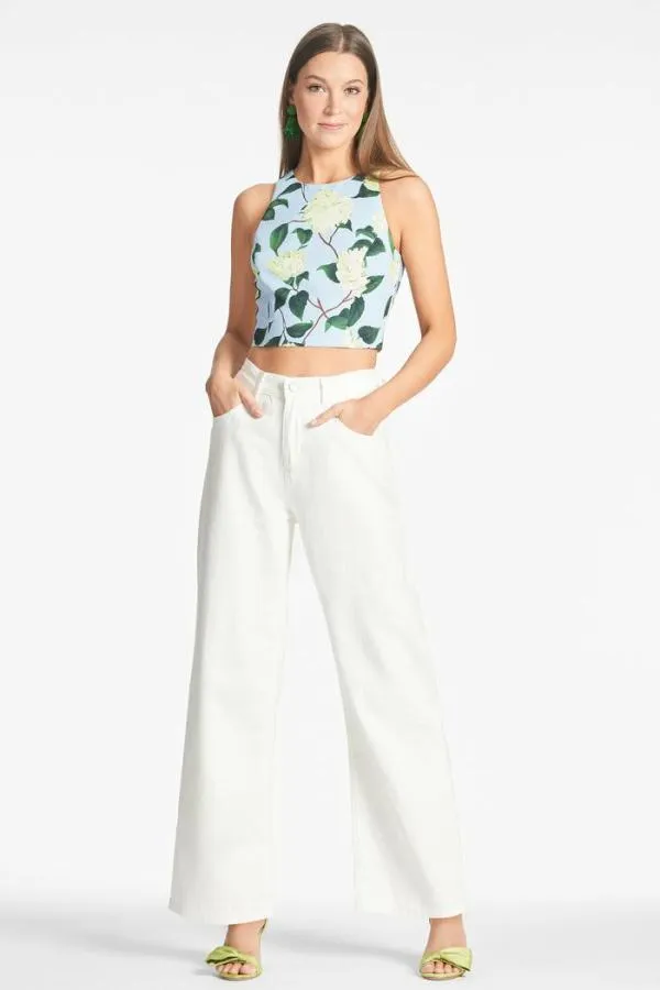 Sachin and Babi Lexie Top 8211 Sky Citrine Peonies Sky Citrine Peonies Women Tops and Blouses