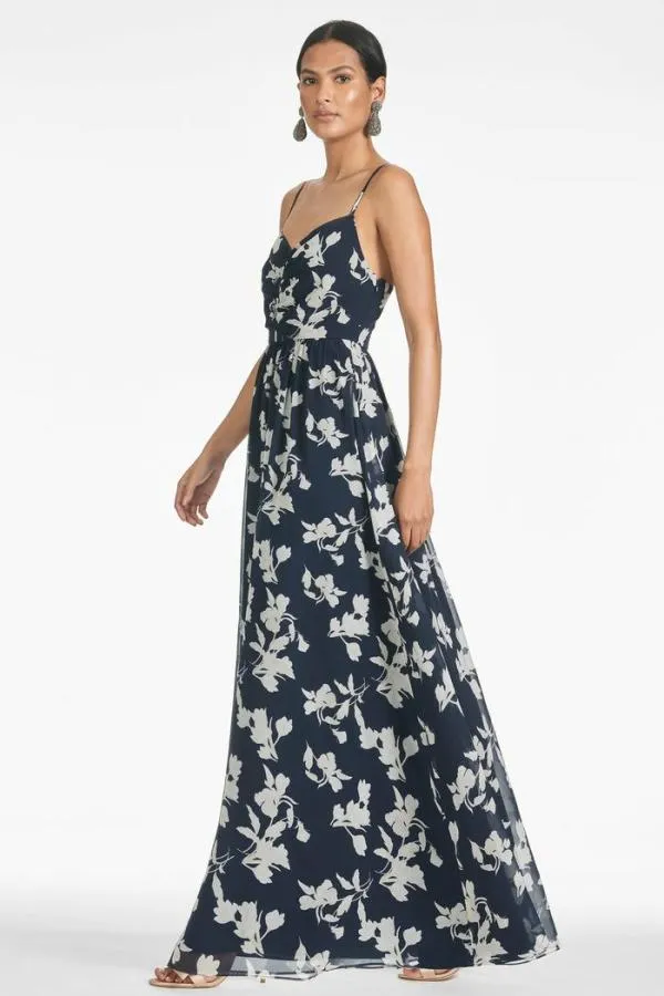 Sachin and Babi Sienna Gown 8211 Navy Venetia Petal Navy Venetia Petal Women Plus Sizes