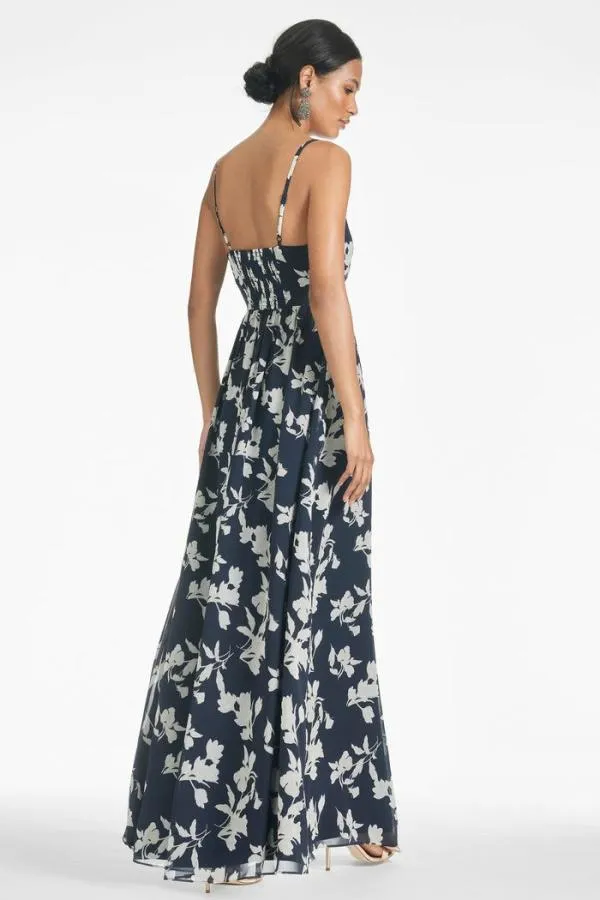 Sachin and Babi Sienna Gown 8211 Navy Venetia Petal Navy Venetia Petal Women Plus Sizes