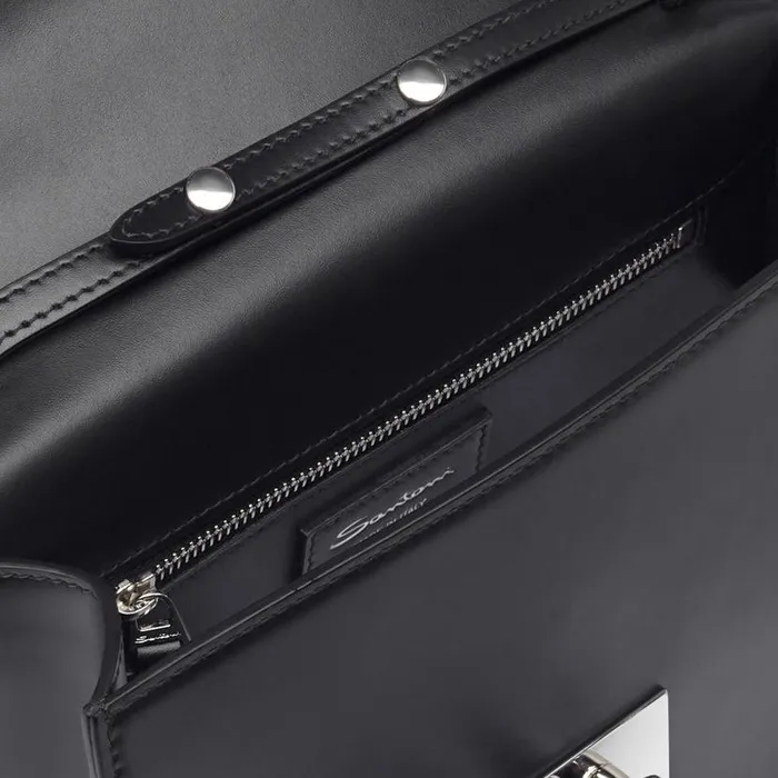 Santoni Bags Women Black Leather Crossbody Bag