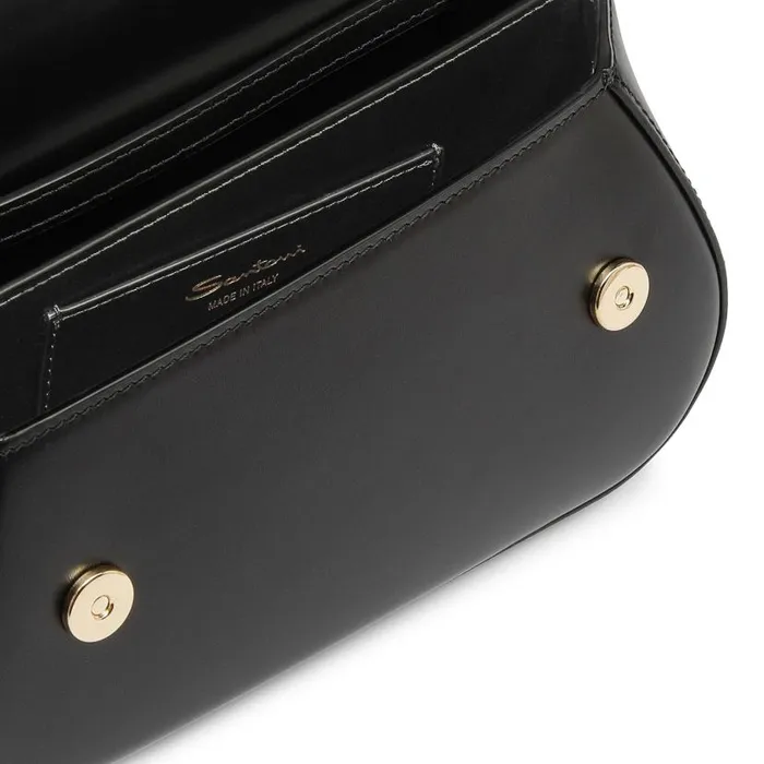 Santoni Bags Women Black Leather The Pluto Crossbody Bag