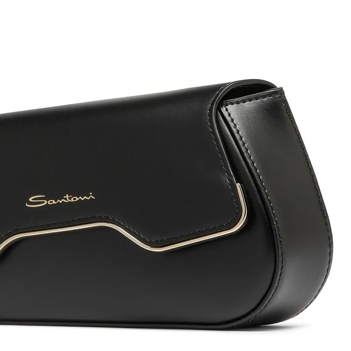 Santoni Bags Women Black Leather The Pluto Crossbody Bag