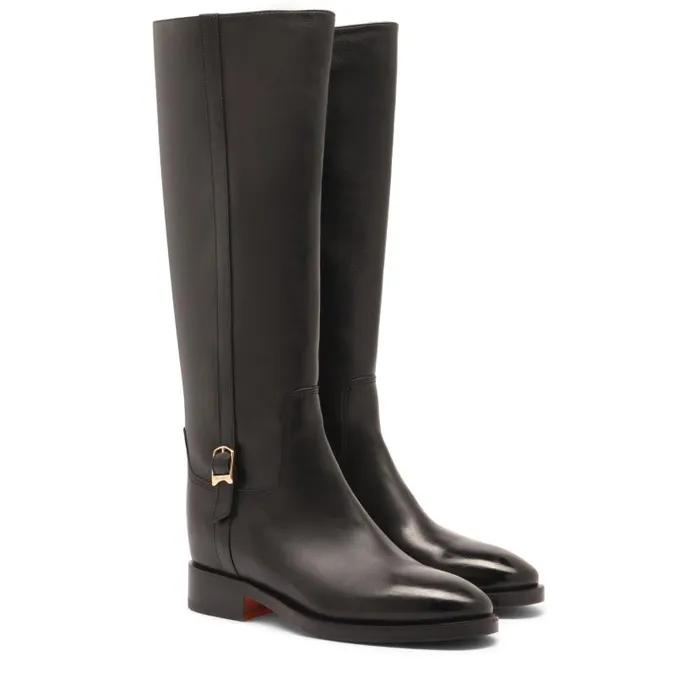 Santoni Boots and Ankle Boots Women Black Leather Boot
