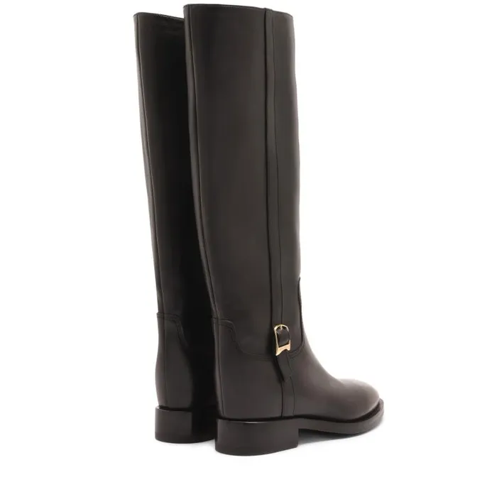 Santoni Boots and Ankle Boots Women Black Leather Boot