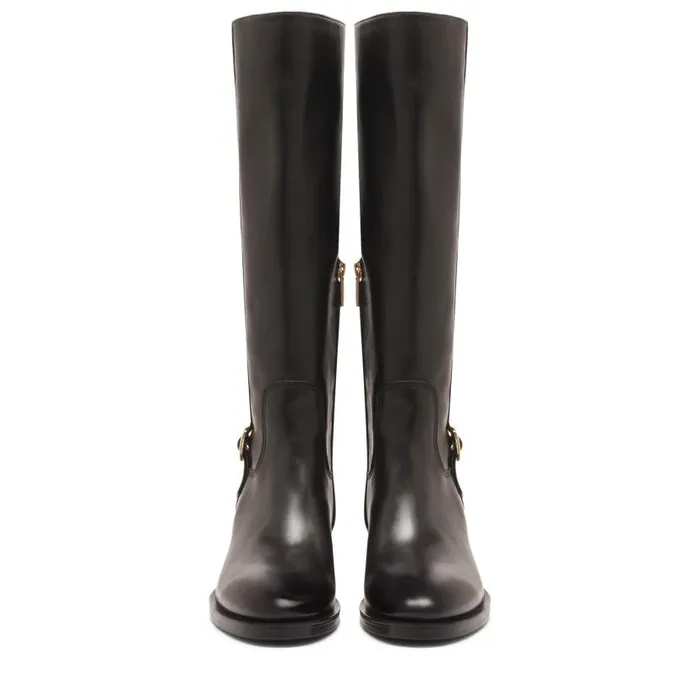 Santoni Boots and Ankle Boots Women Black Leather Boot