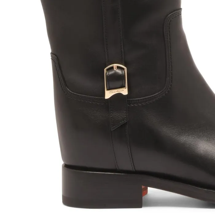 Santoni Boots and Ankle Boots Women Black Leather Boot