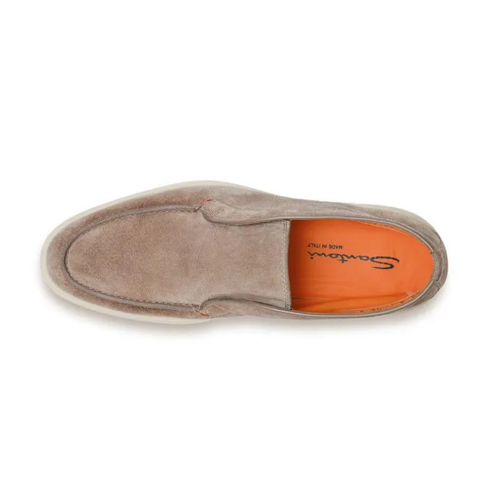 Santoni Boots Men Taupe Suede Desert Boot