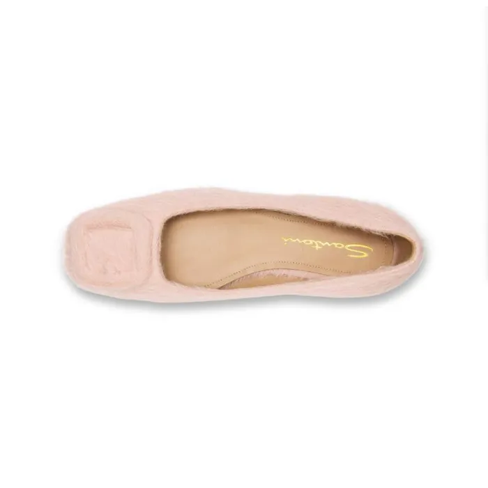 Santoni Flats Shoes Women Pink Wool Ballet Flat