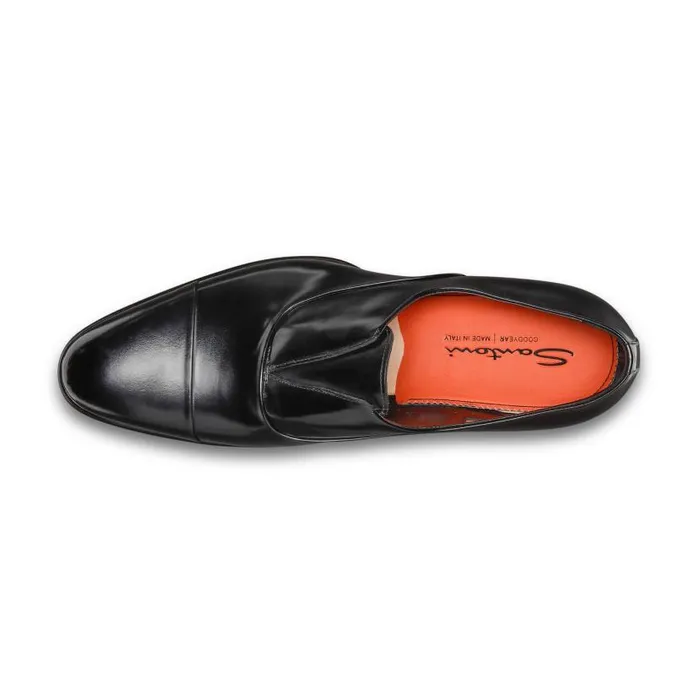 Santoni LaceUps Men Black Leather LaceUp Shoe