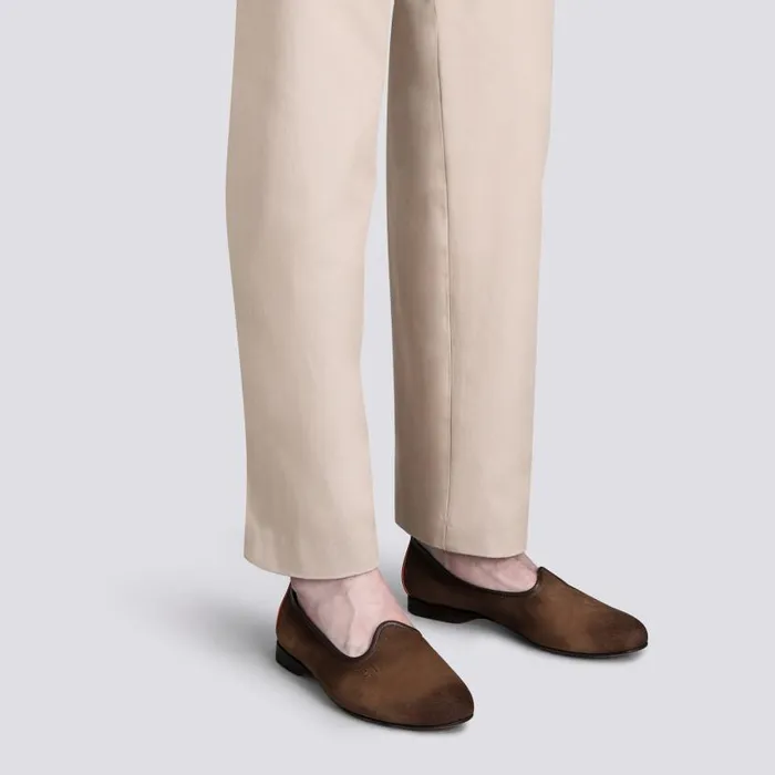 Santoni Loafers Men Brown Suede Loafer