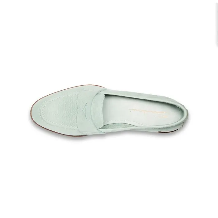 Santoni Loafers Women Light Blue Nubuck Penny Loafer