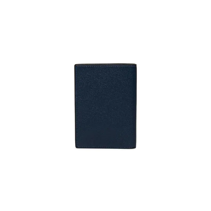 Santoni Small Leather Goods MenWomen Blue Saffiano Leather Passport Case