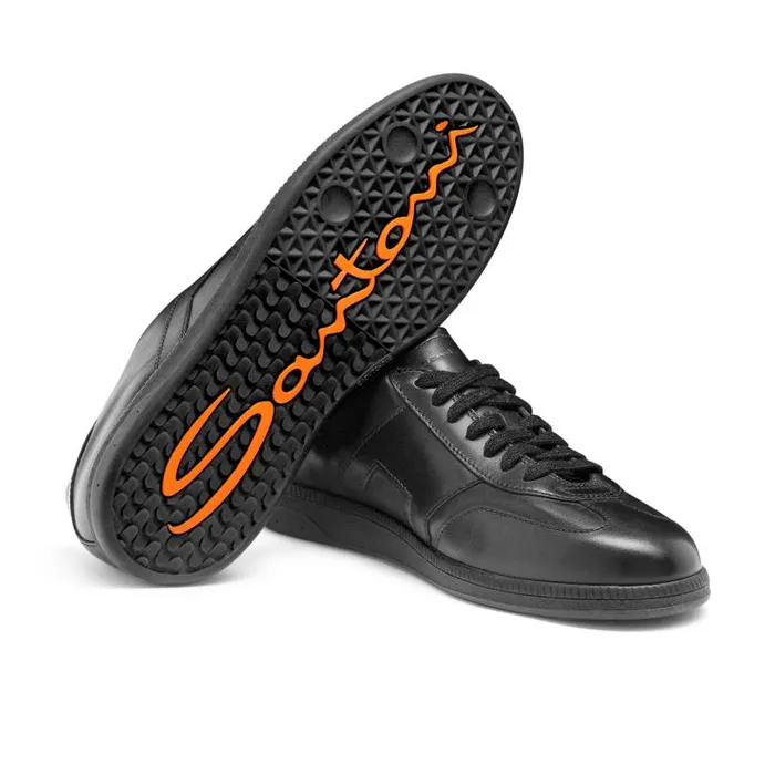 Santoni Sneakers Men Black Leather Dbs Oly Sneaker
