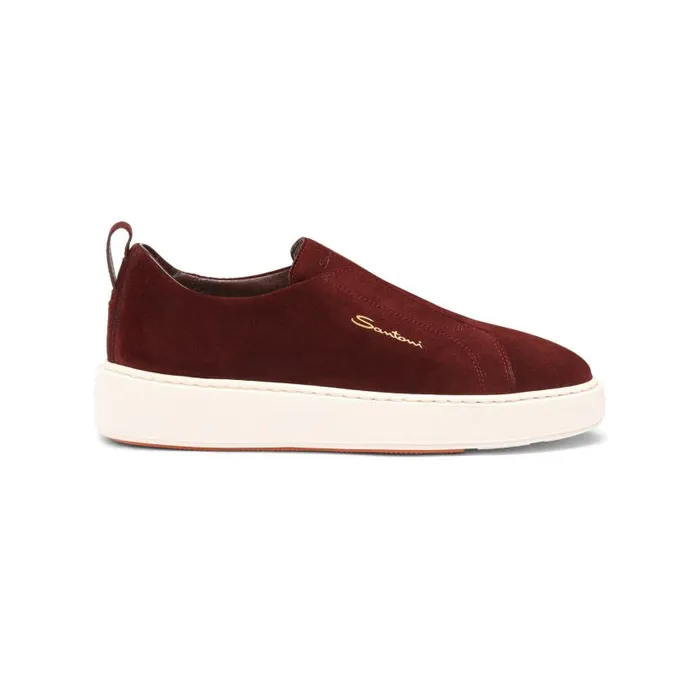 Santoni Sneakers Women Burgundy Suede SlipOn Sneaker