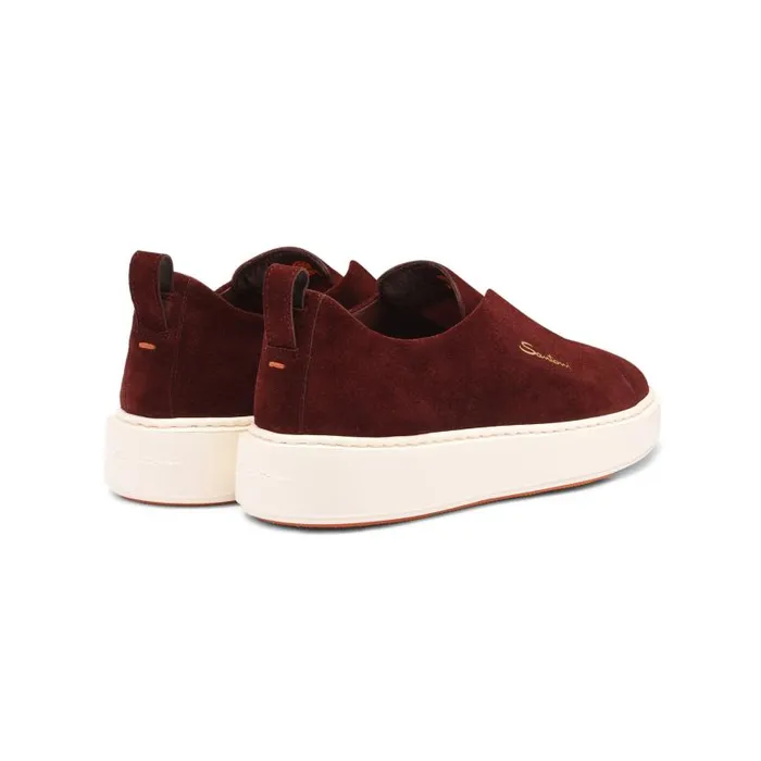 Santoni Sneakers Women Burgundy Suede SlipOn Sneaker