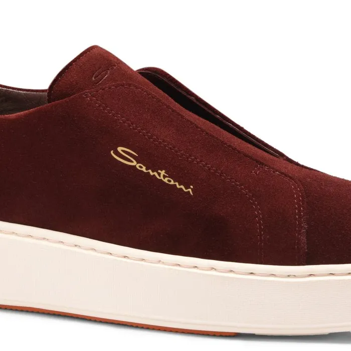 Santoni Sneakers Women Burgundy Suede SlipOn Sneaker