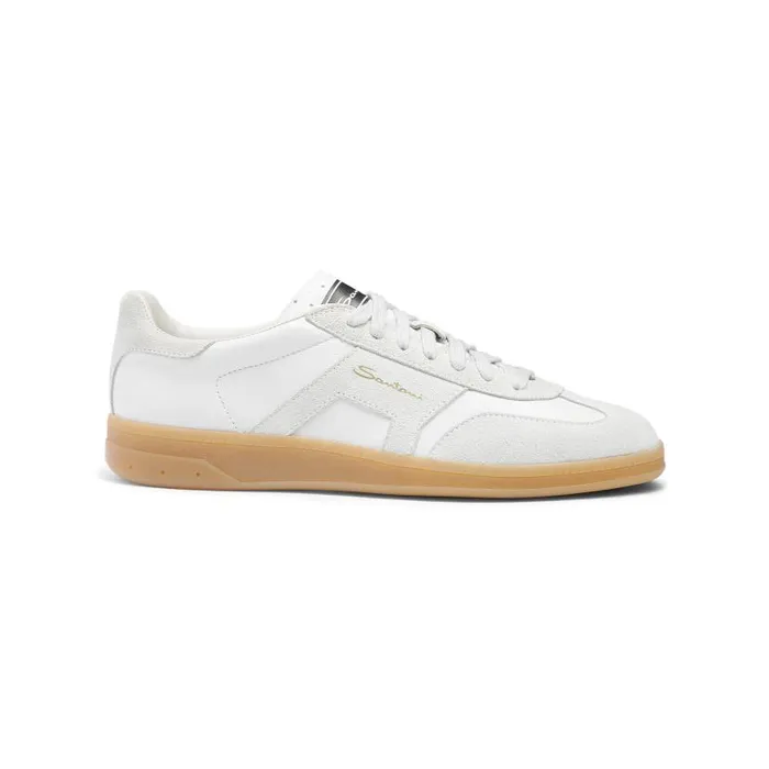 Santoni Sneakers Women White Tumbled Leather Dbs Oly Sneaker
