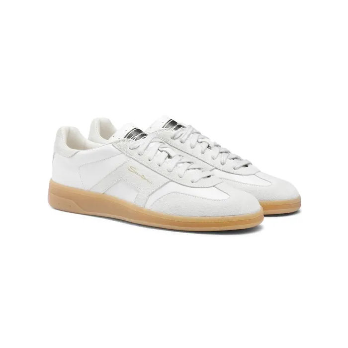 Santoni Sneakers Women White Tumbled Leather Dbs Oly Sneaker