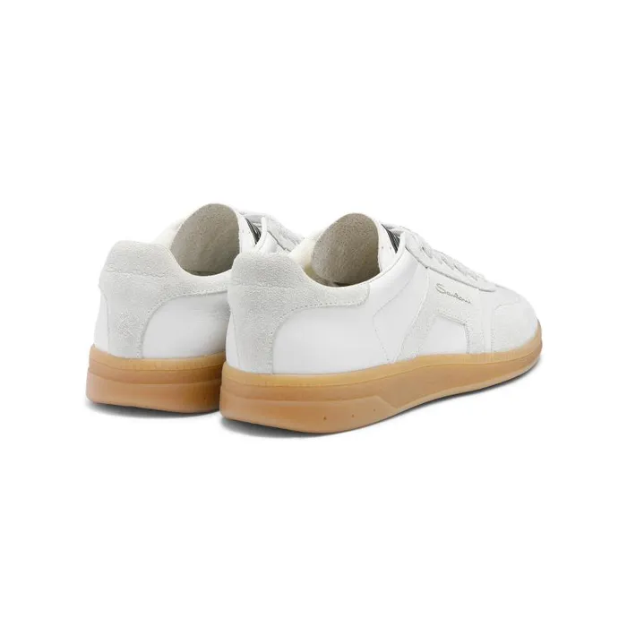 Santoni Sneakers Women White Tumbled Leather Dbs Oly Sneaker
