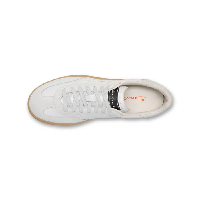 Santoni Sneakers Women White Tumbled Leather Dbs Oly Sneaker