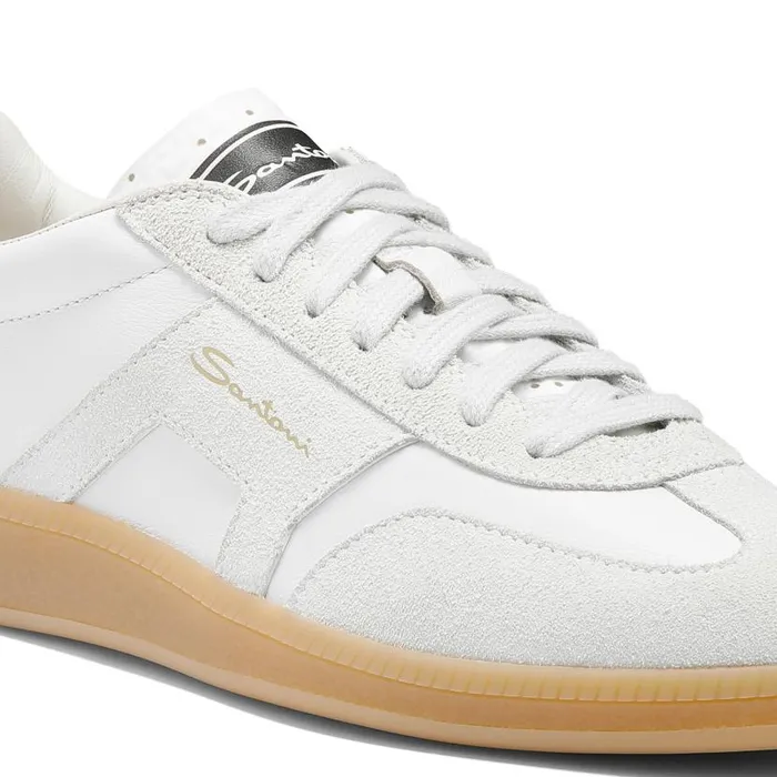 Santoni Sneakers Women White Tumbled Leather Dbs Oly Sneaker