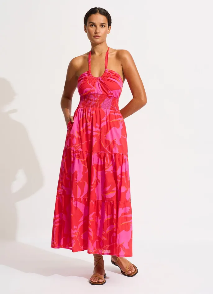 Seafolly Birds Of Paradise Maxi Dress 8211 Chilli Red Women Beach Dresses