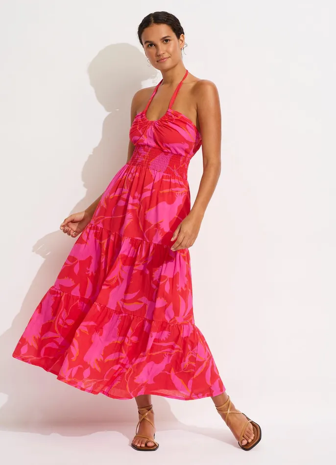Seafolly Birds Of Paradise Maxi Dress 8211 Chilli Red Women Beach Dresses