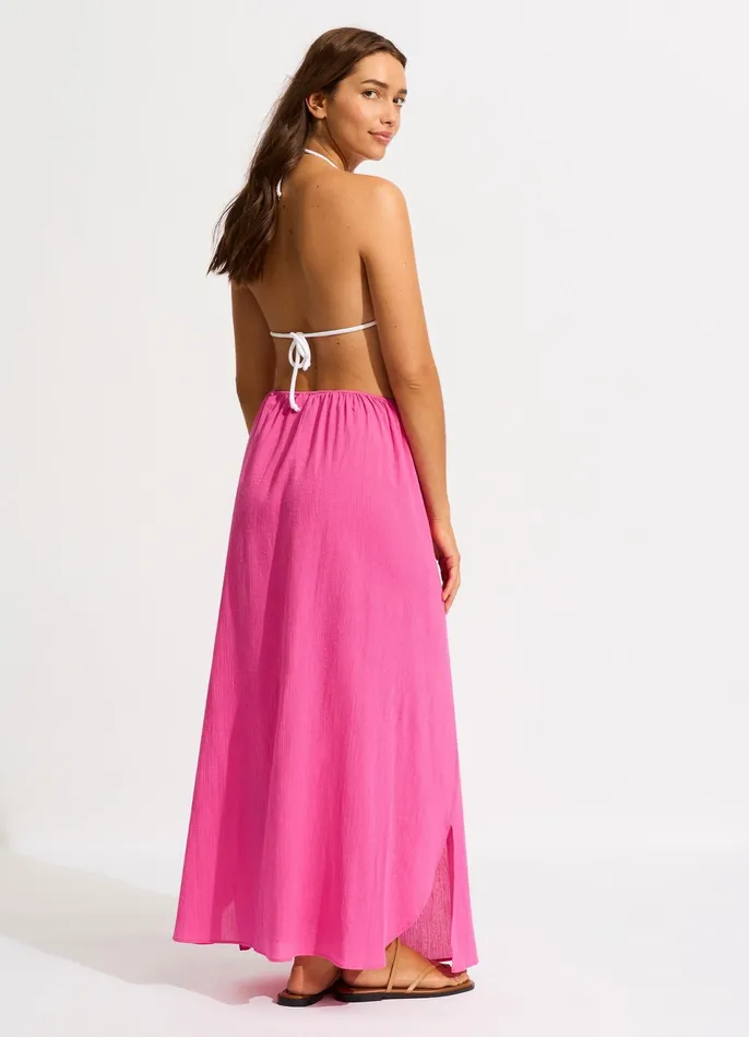 Seafolly Crinkle Wrap Maxi Skirt 8211 Hot Pink Women Skirts and Sarongs