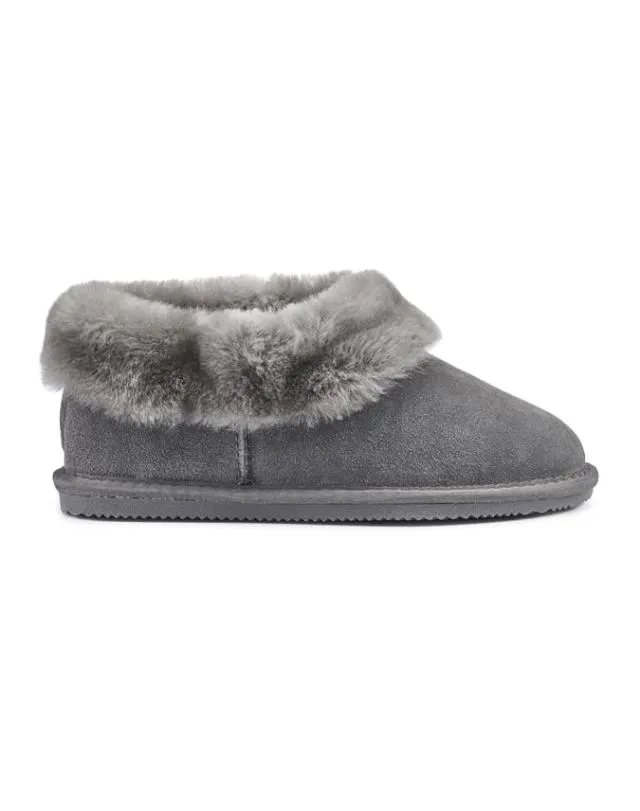 Sheepskin Slipper Boot Grey Women Hotter Slippers