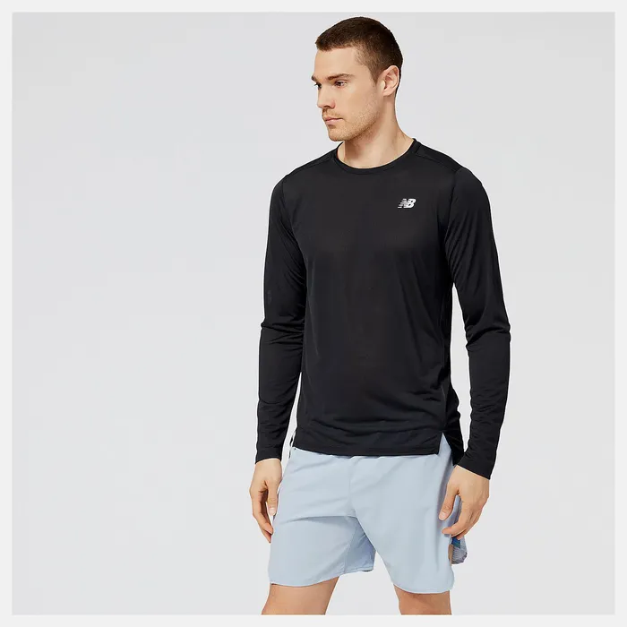 Shirts Men Newbalance Accelerate Long Sleeve Black