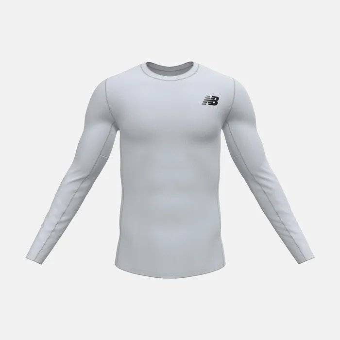 Shirts Men Newbalance Baselayer Long Sleeve Top White