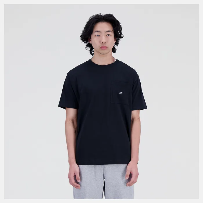 Shirts Men Newbalance Essentials Reimagined Cotton Jersey Short Sleeve Tshirt Black