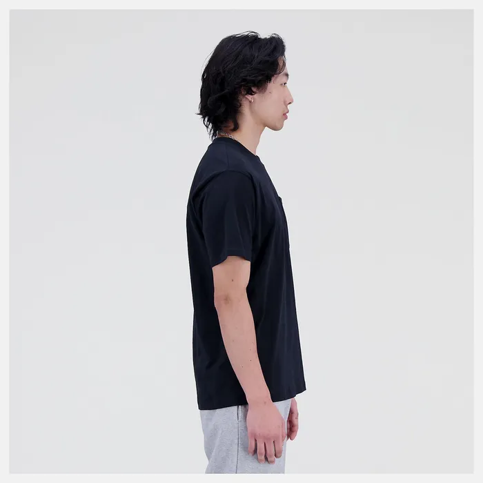 Shirts Men Newbalance Essentials Reimagined Cotton Jersey Short Sleeve Tshirt Black