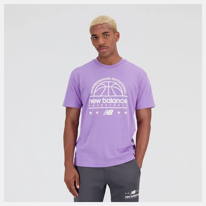 Shirts Men Newbalance Hoops Cotton Jersey Short Sleeve Tshirt Twilight