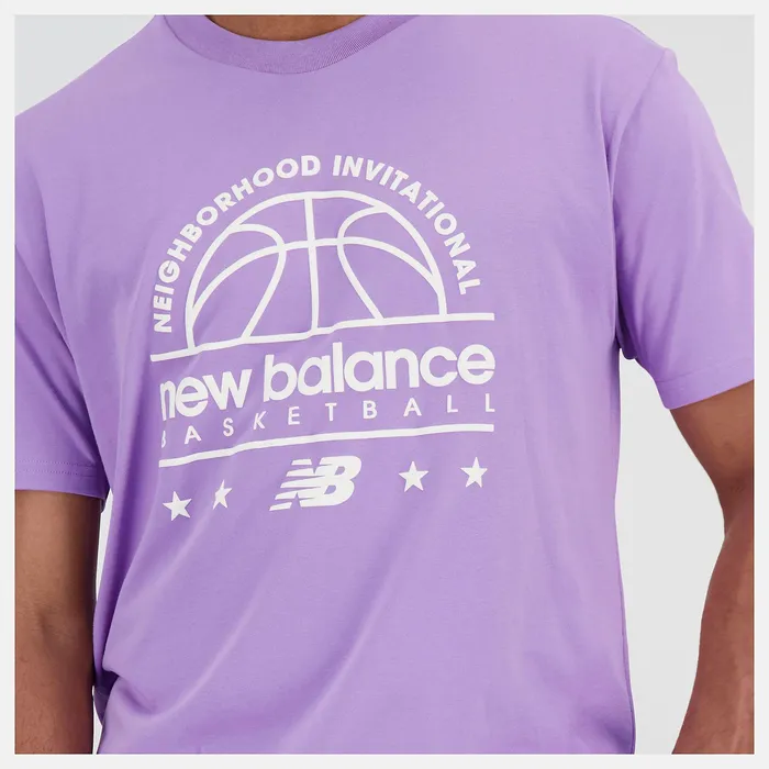 Shirts Men Newbalance Hoops Cotton Jersey Short Sleeve Tshirt Twilight