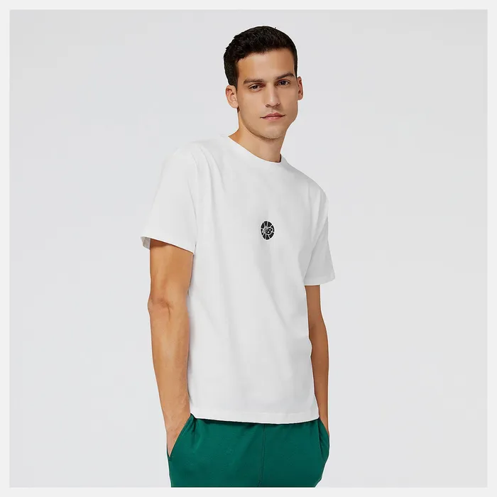 Shirts Men Newbalance NB Hoops Fundamentals TShirt White