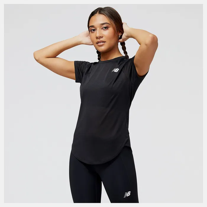 Shirts Women Newbalance Accelerate Short Sleeve Top Black