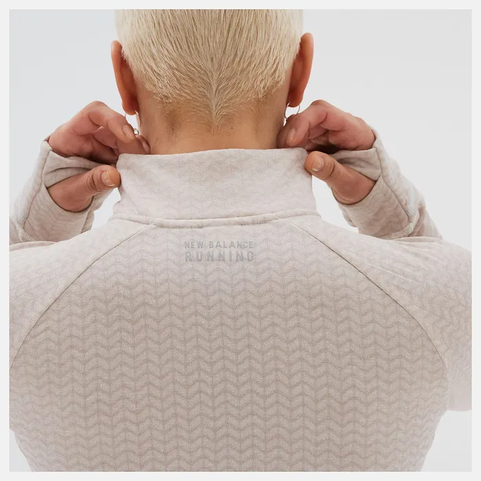 Shirts Women Newbalance NB Heat Grid Half Zip Sea Salt Heather Shirts Women Newbalance NB Heat Grid Half Zip Sea Salt Heather