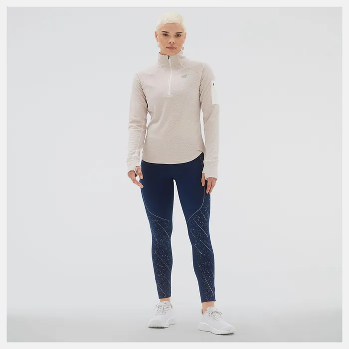 Shirts Women Newbalance NB Heat Grid Half Zip Sea Salt Heather Shirts Women Newbalance NB Heat Grid Half Zip Sea Salt Heather