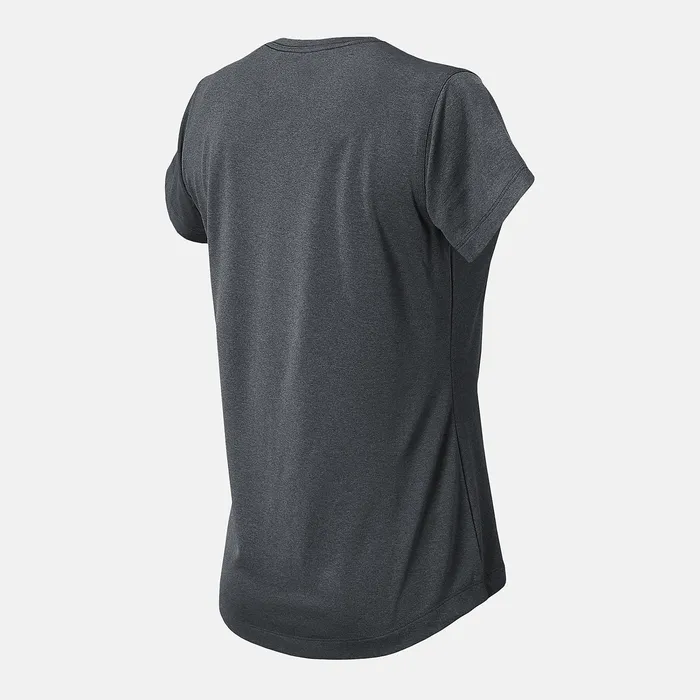 Shirts Women Newbalance NB Short Sleeve Tech Tee Dark Heather Shirts Women Newbalance NB Short Sleeve Tech Tee Dark Heather
