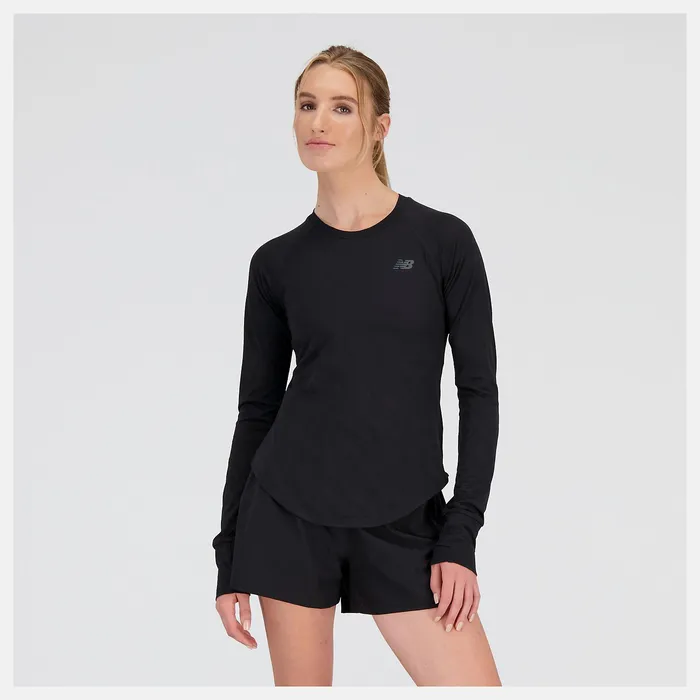 Shirts Women Newbalance Q Speed Jacquard Long Sleeve Black